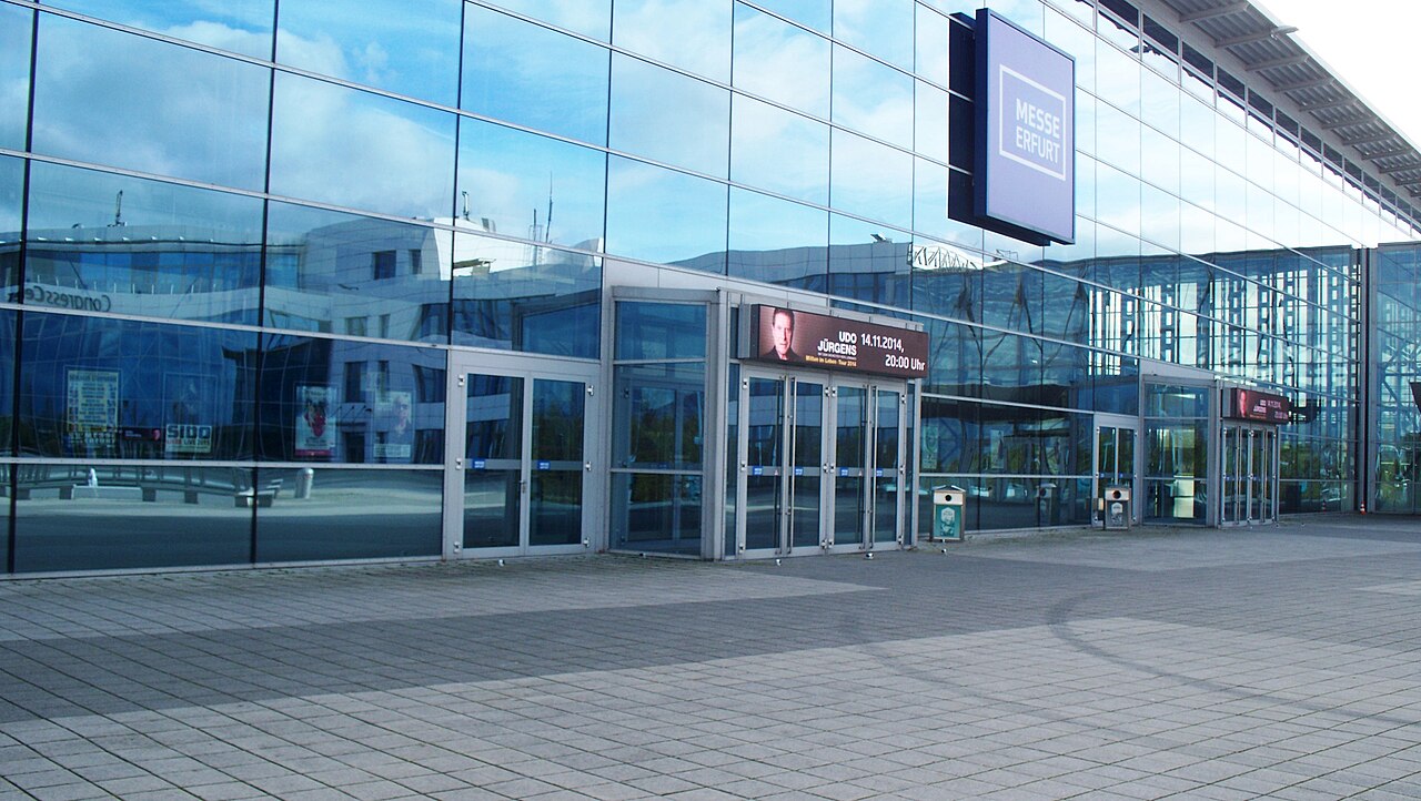 Messehalle 3 der Messe Erfurt, Tagungsort des AfD-Bundesparteitags 2026