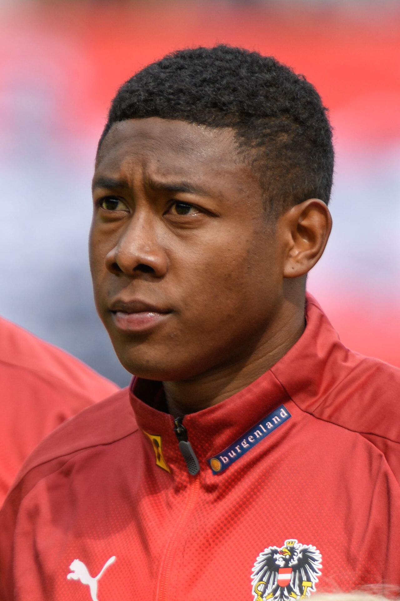David Alaba im ÖFB-Trikot bei einem Länderspiel Österreich gegen Brasilien im Wiener Ernst-Happel-Stadion 2018.