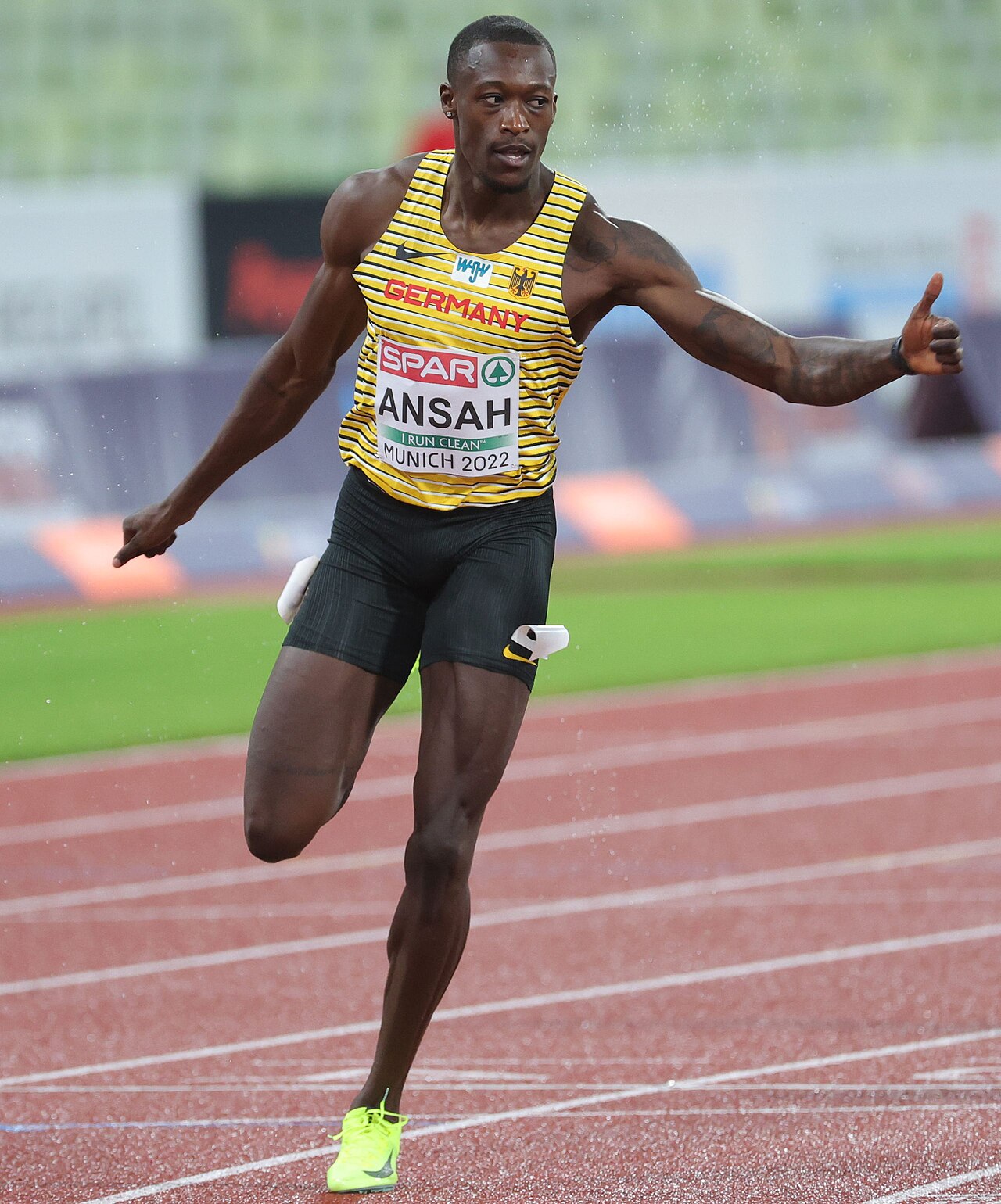 Owen Ansah im Halbfinale über 200 Meter bei den European Championships 2022 in München.