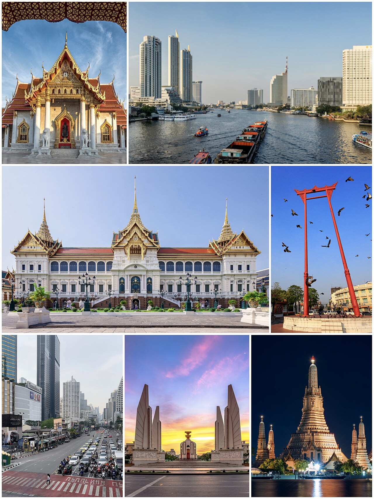 Bangkok, Skyline und Wahrzeichen der thailändischen Hauptstadt