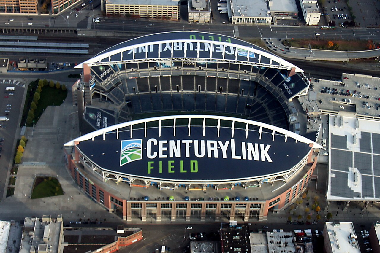 Luftaufnahme des Lumen Field in Seattle, damals unter dem Namen CenturyLink Field, im November 2011.