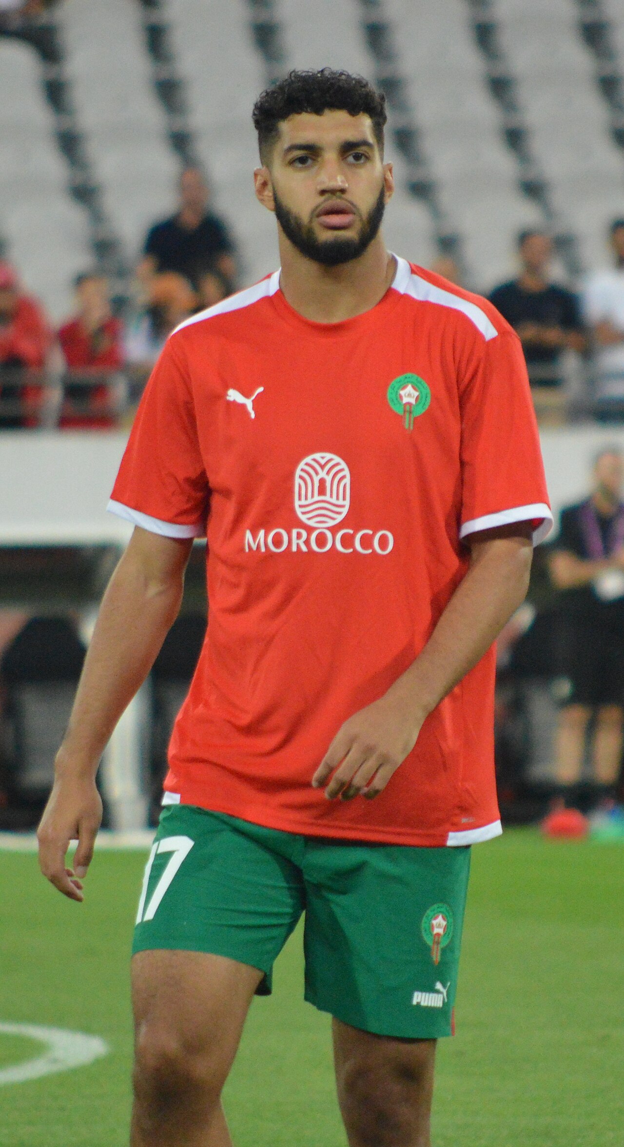 Ismael Saibari im marokkanischen Nationaltrikot, hier beim Länderspiel gegen Burkina Faso 2023 in Lens.