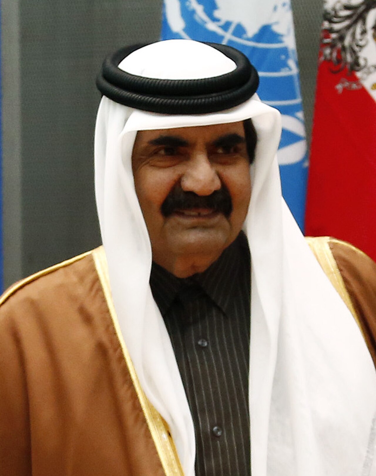 Der damalige Emir von Katar, Scheich Hamad bin Chalifa Al Thani, spricht 2013 auf dem 5. Global Forum in Wien.