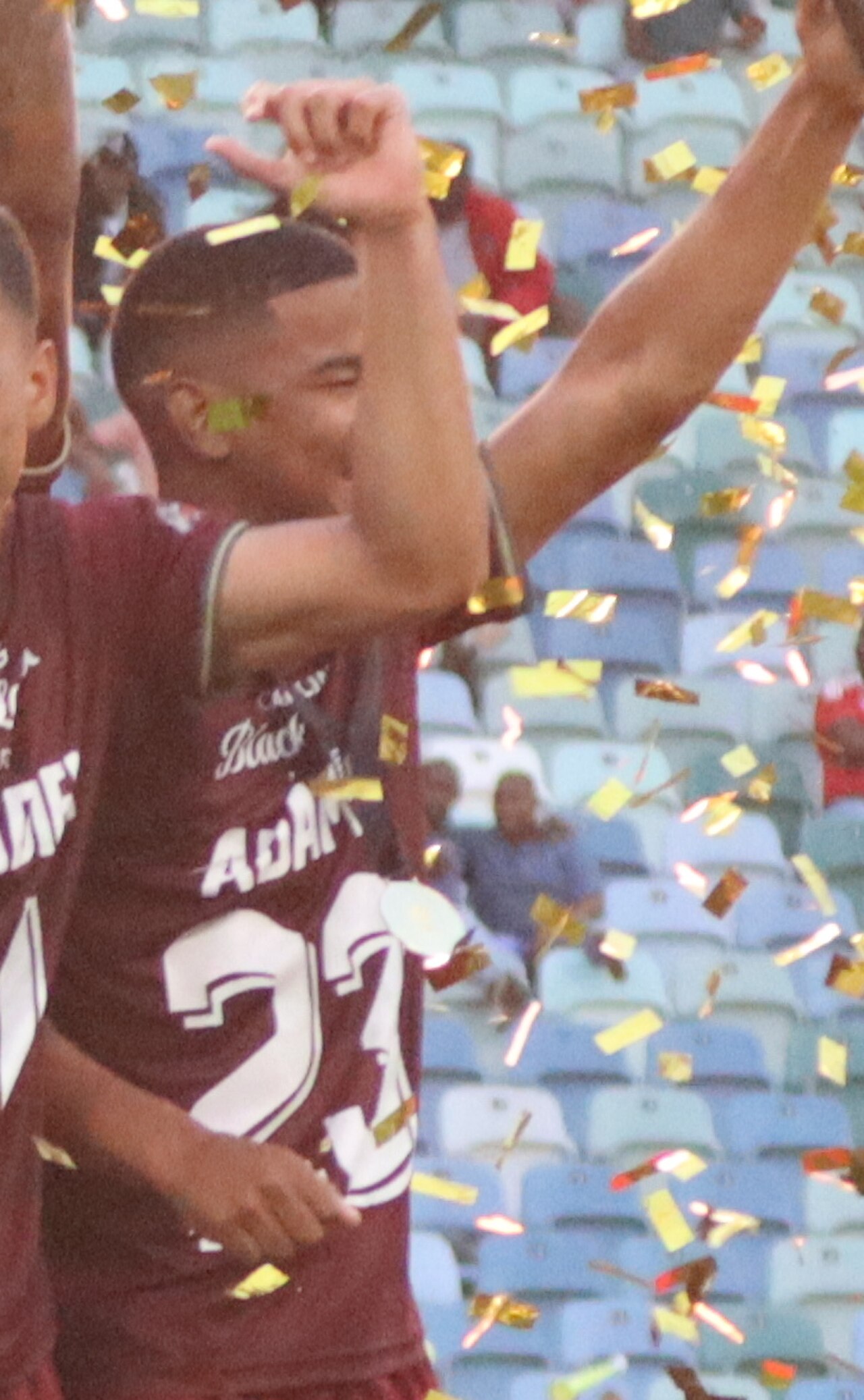 Porträt des südafrikanischen Fußballspielers Jayden Adams aus dem Jahr 2023.
