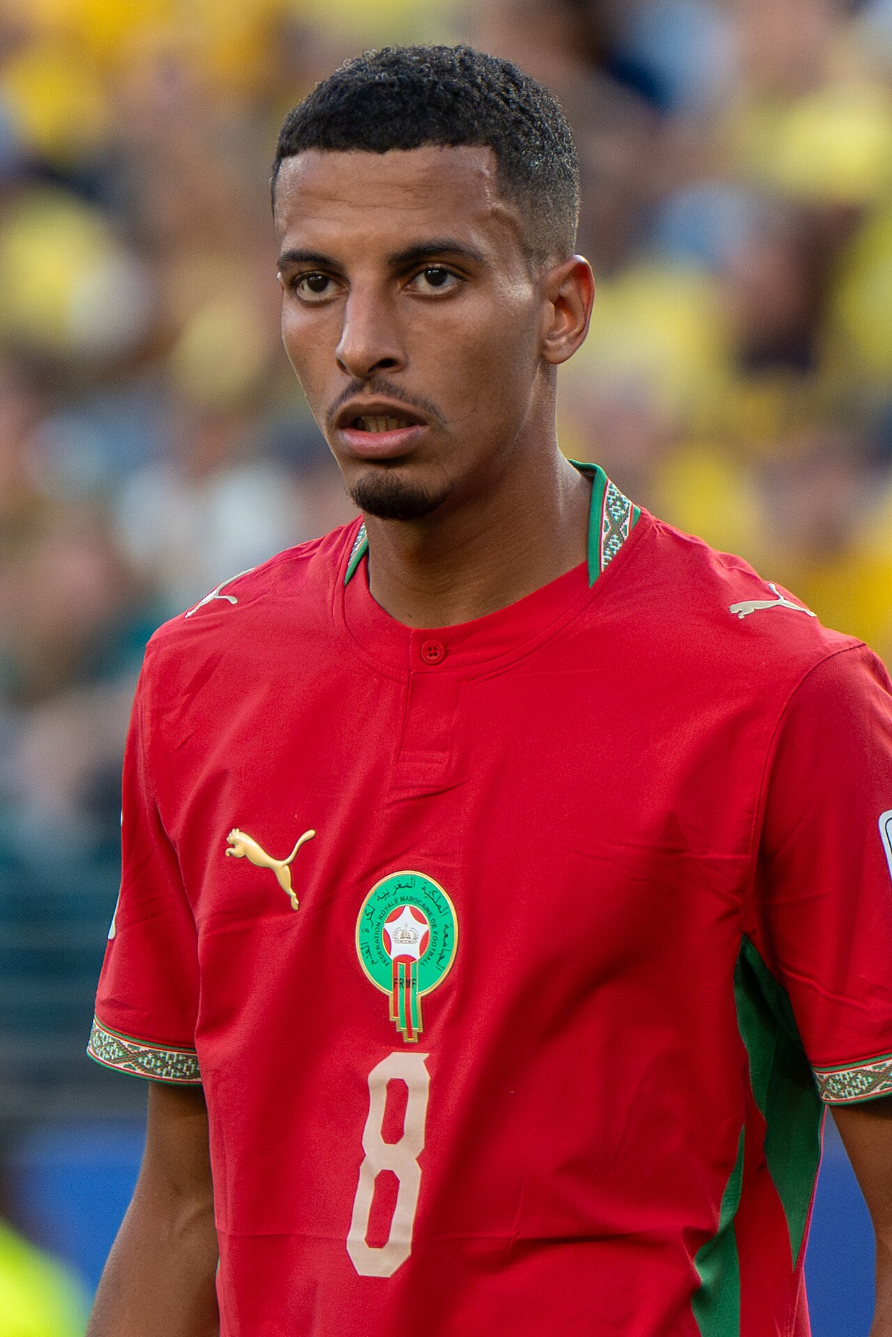 Azzedine Ounahi im Trikot der marokkanischen Nationalmannschaft während des Länderspiels gegen Brasilien im Juni 2026.