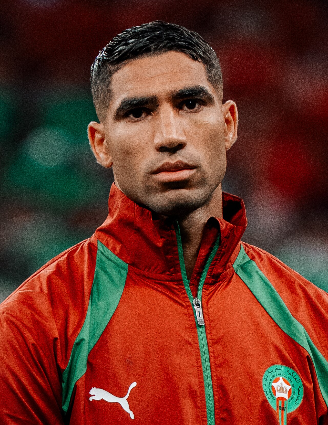 Marokkos Kapitän Achraf Hakimi im Nationaltrikot der Atlas-Löwen, aufgenommen im Stadion Moulay Abdellah in Rabat im September 2025.