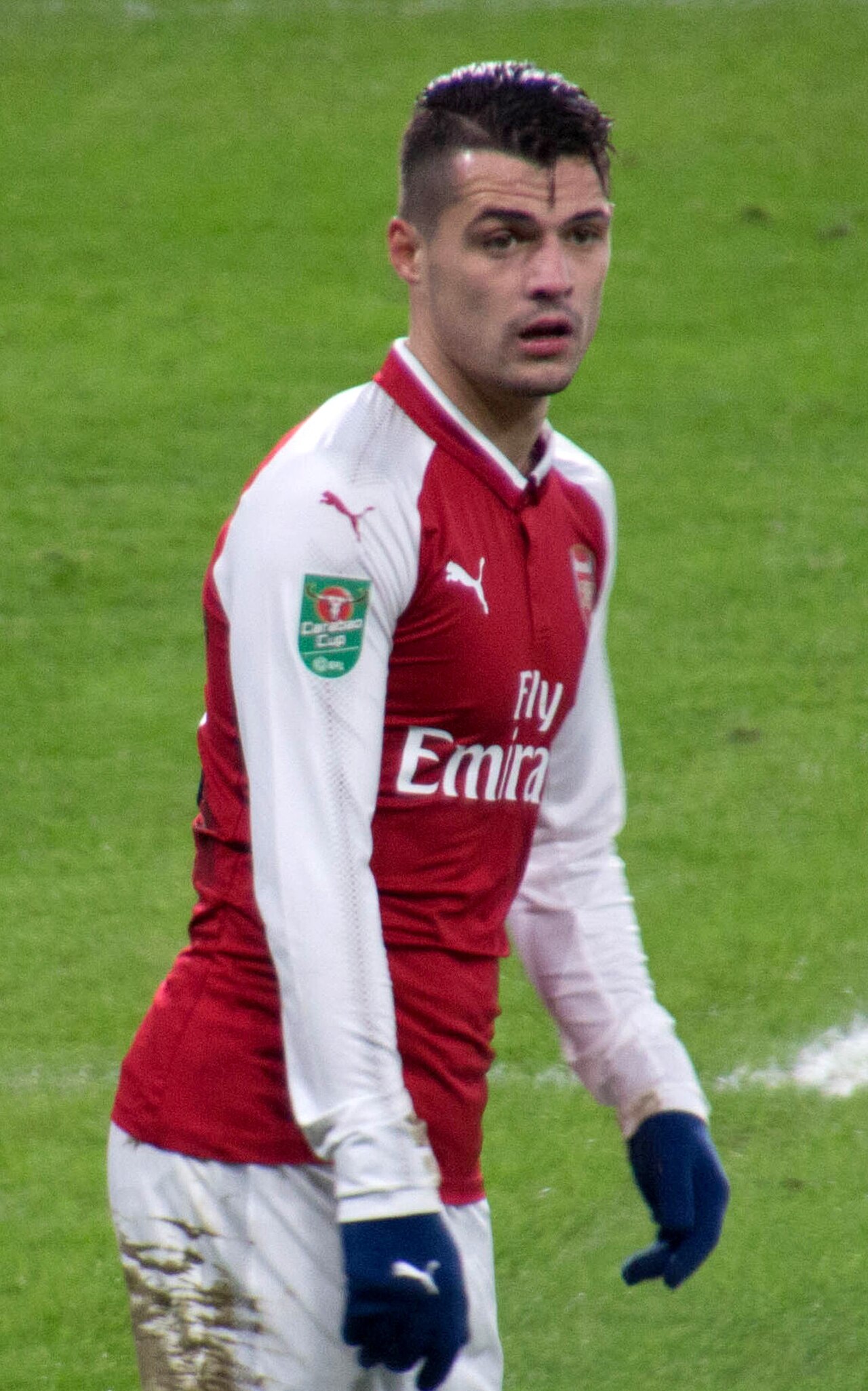 Granit Xhaka im Trikot - der Schweizer Kapitän nahm nach dem Katar-Remis seine Mitspieler in die Pflicht.