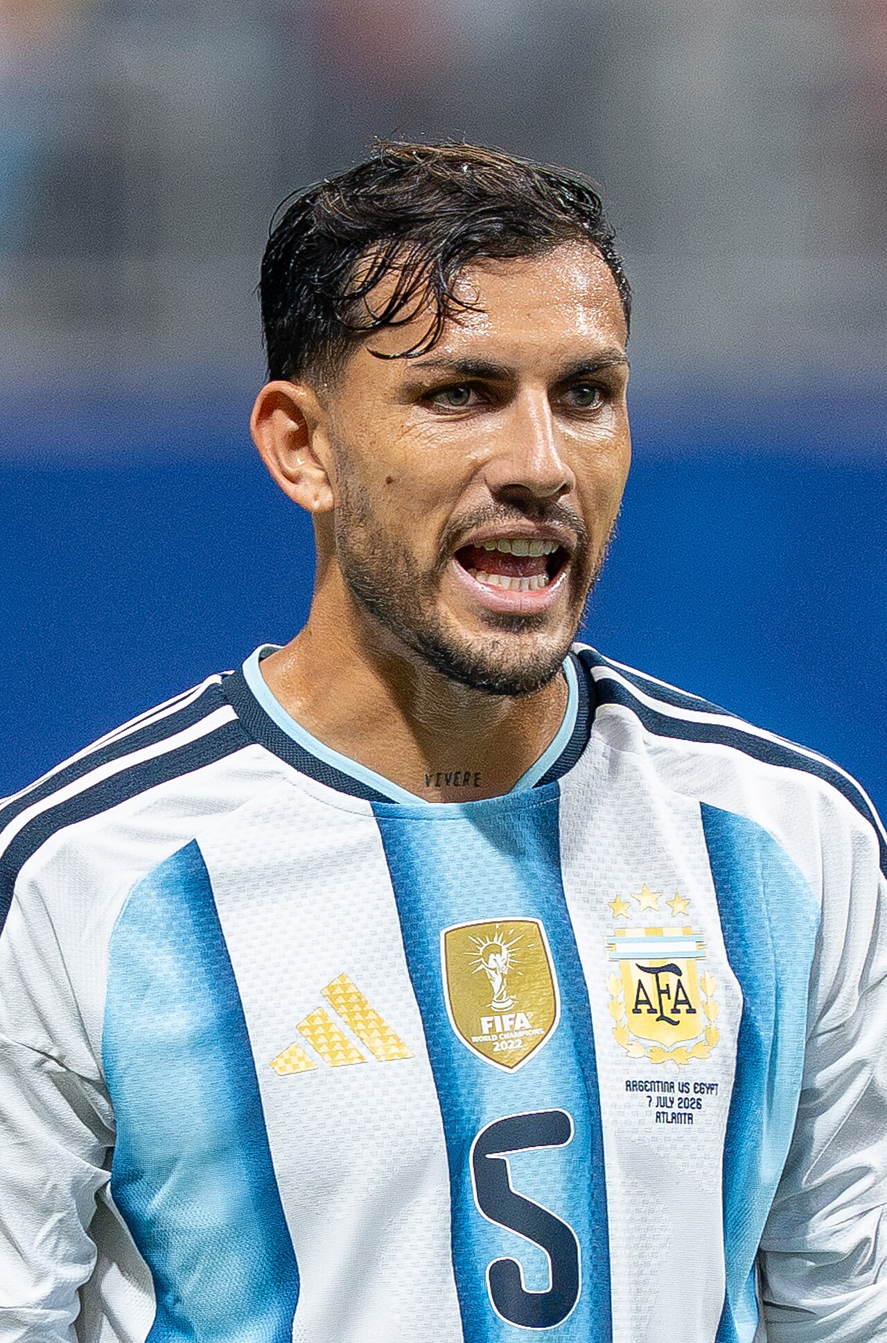 Leandro Paredes im Trikot der argentinischen Nationalmannschaft während des WM-Spiels gegen Ägypten am 7. Juli 2026