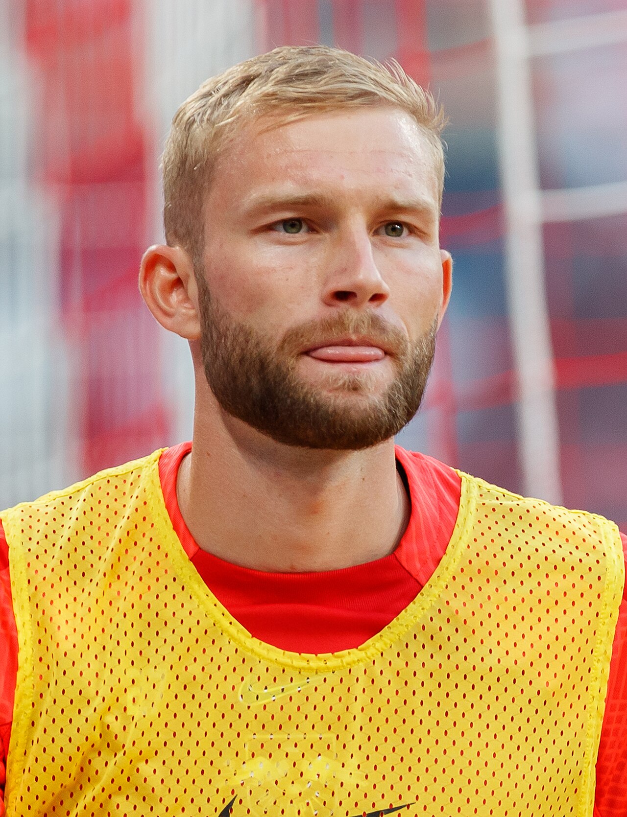Konrad Laimer im RB-Leipzig-Trikot vor einem Freundschaftsspiel gegen den FC Liverpool 2022.