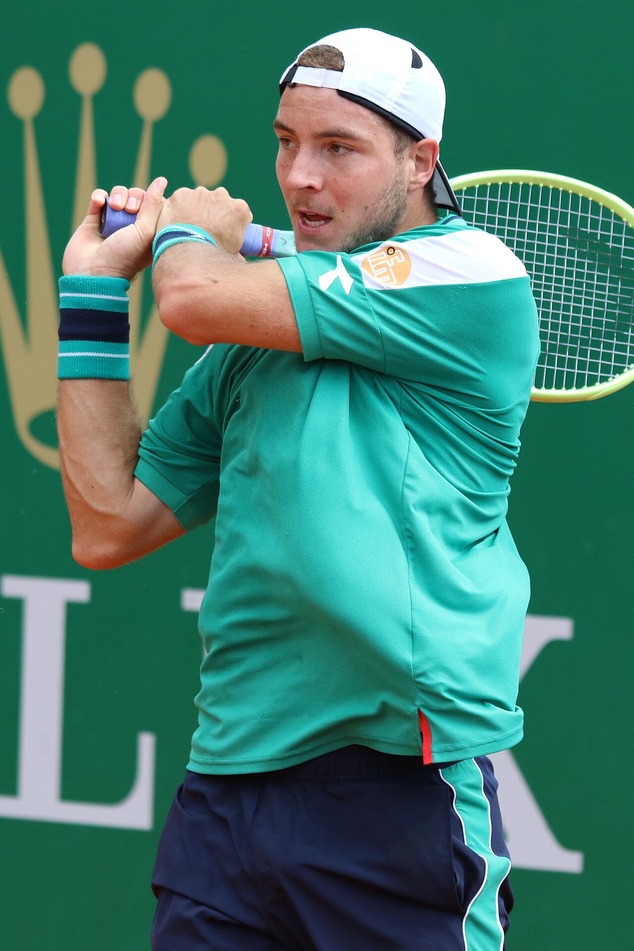 Jan-Lennard Struff beim Return im Turnier von Monte Carlo
