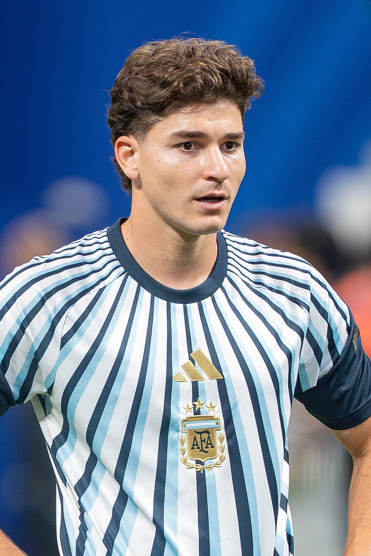 Julián Álvarez im Argentinien-Trikot beim Achtelfinale gegen Ägypten am 7. Juli 2026.